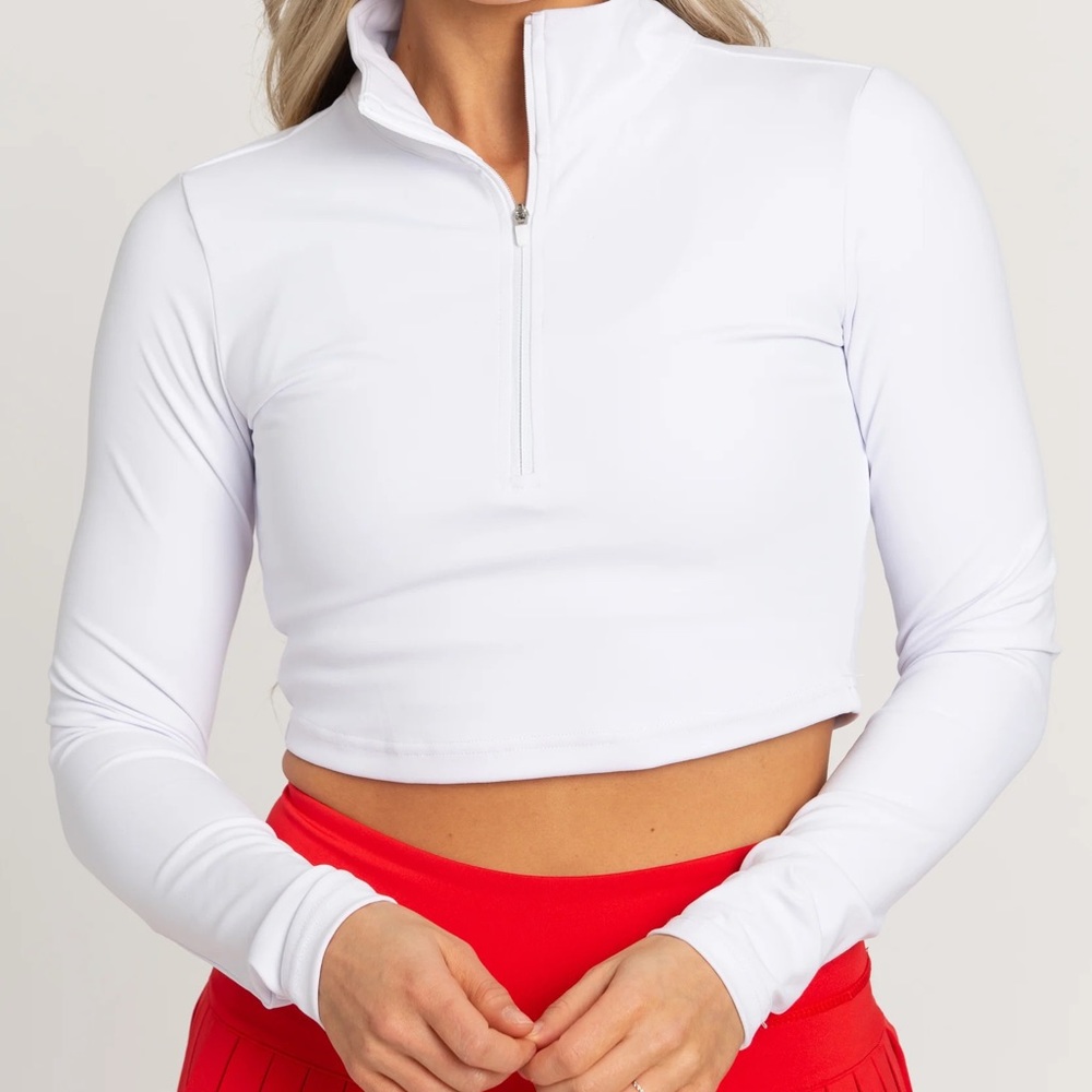 Paragon 1/4 Zip Crop White
